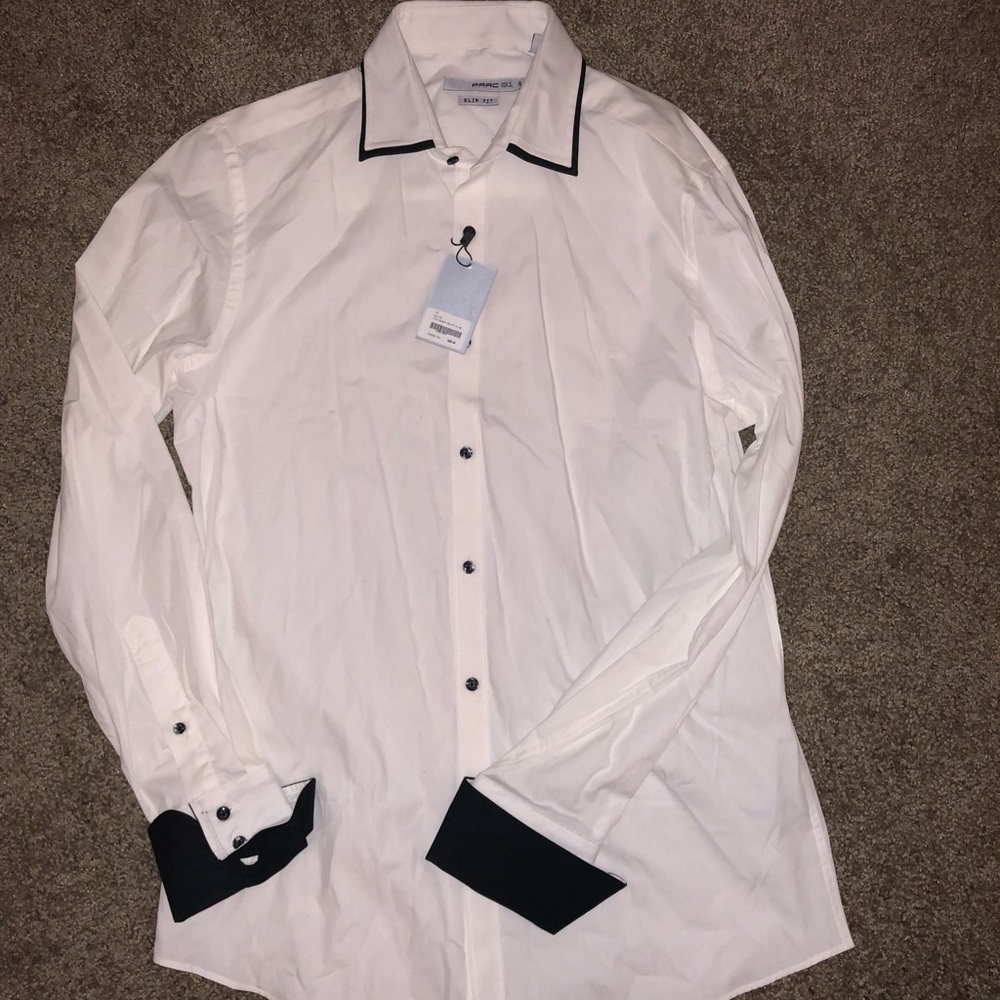 PARC81 Black and White Dress Shirt -NEW WITH TAGS